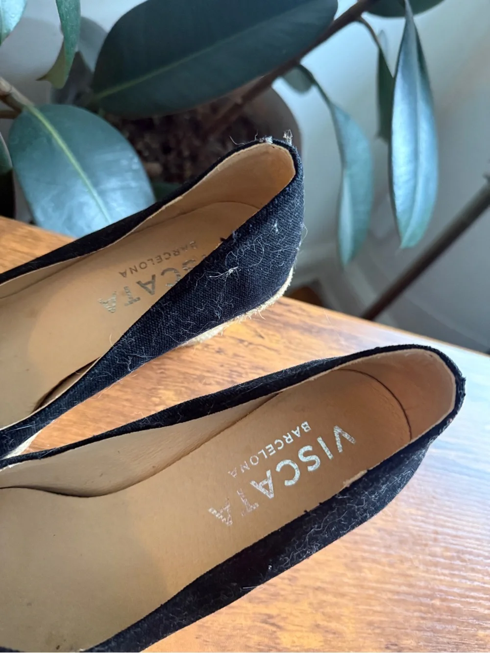 VISCATA Barcelona Black Espadrille Wedge Pumps - Women's
